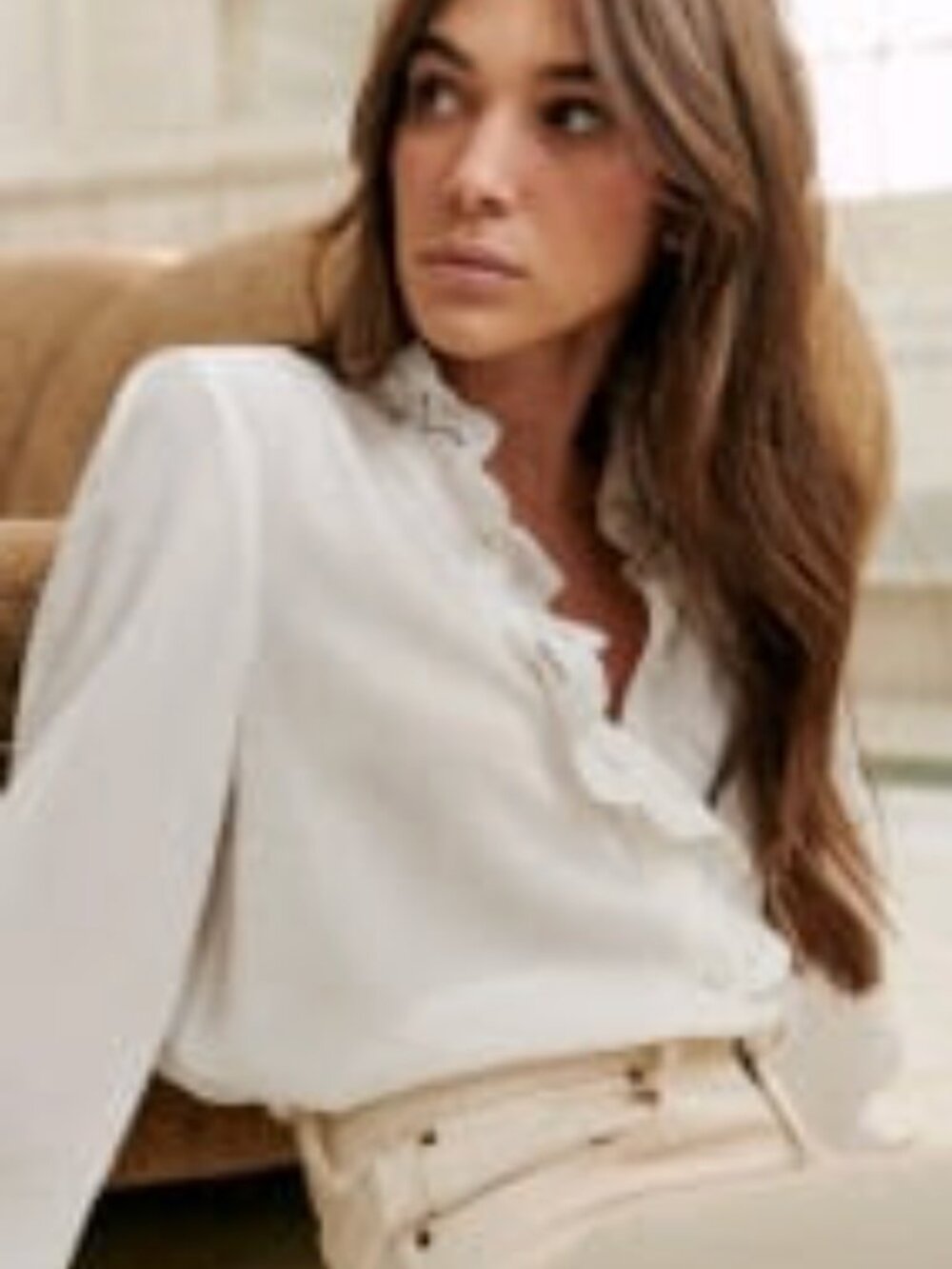 Sezane Chlo top (Ecru/Cream) size 34 - Picture 1 of 3